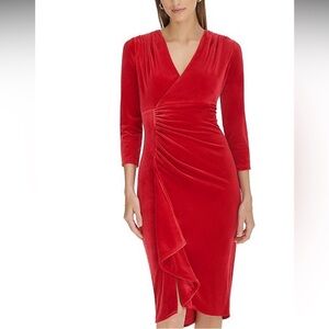 Harper Elegant Scarlet Long Sleeve Dress
